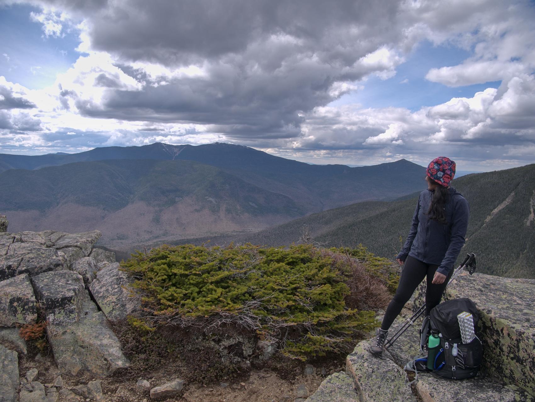 Lydia looking towards Franconia Ridge