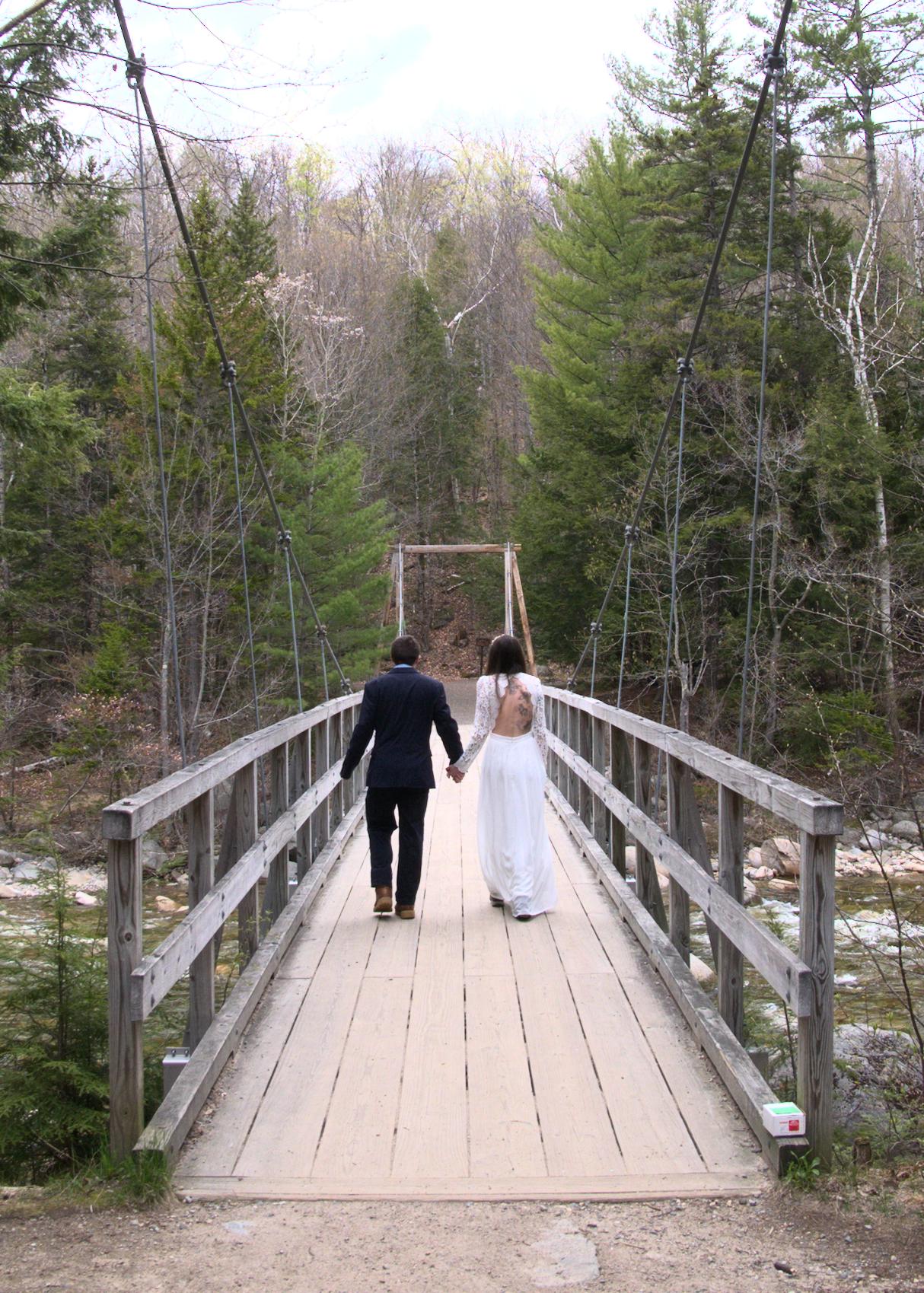 Becca and Paul Walking away on Bridge